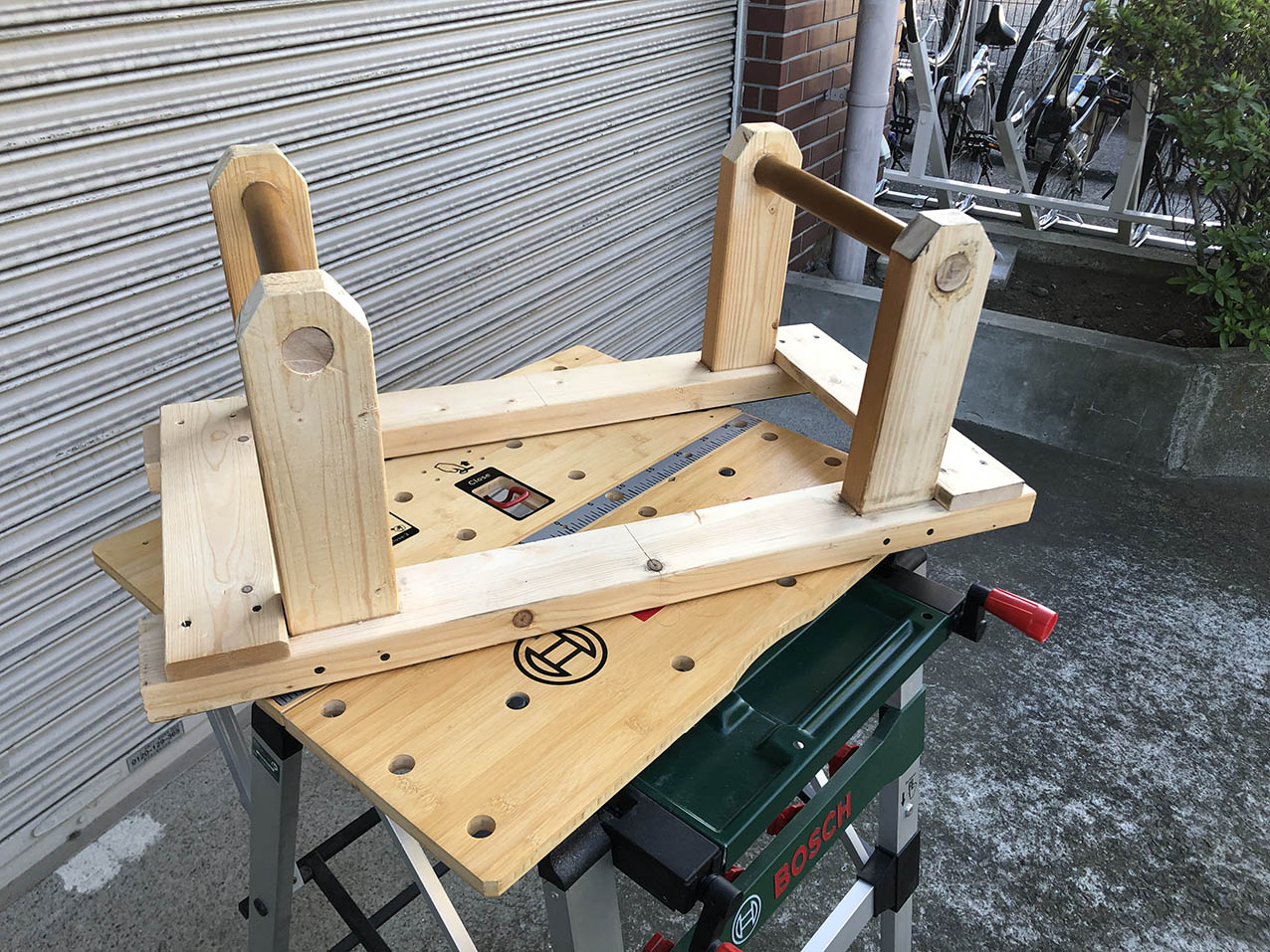 DIY-木製 倒立バー１